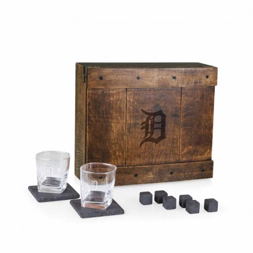 Detroit Tigers Oak Whiskey Box Gift Set