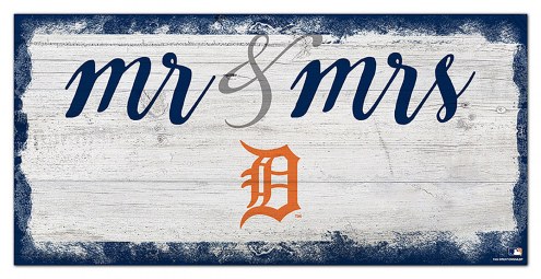Detroit Tigers Script Mr. & Mrs. Sign