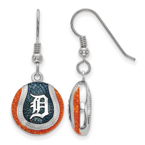 Detroit Tigers Sterling Silver Baseball Earrings