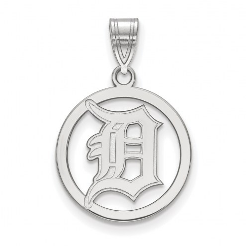 Detroit Tigers Sterling Silver Circle Pendant
