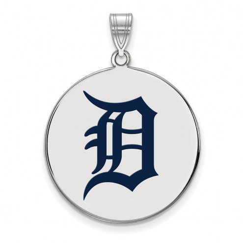 Detroit Tigers Sterling Silver Extra Large Enameled Disc Pendant