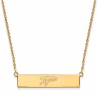 Detroit Tigers Sterling Silver Gold Plated Bar Necklace