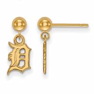 Detroit Tigers Sterling Silver Gold Plated Dangle Ball Earrings