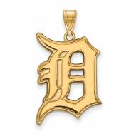 Detroit Tigers Sterling Silver Gold Plated Extra Large Pendant
