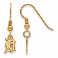 Detroit Tigers Sterling Silver Gold Plated Extra Small Dangle Earrings