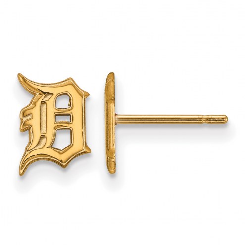 Detroit Tigers Sterling Silver Gold Plated Extra Small Post Earrings