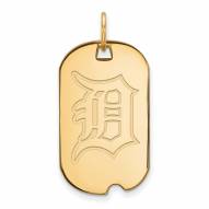 Detroit Tigers Sterling Silver Gold Plated Small Dog Tag
