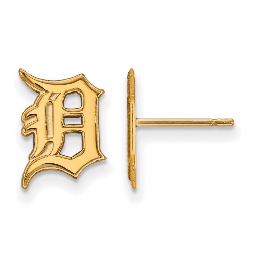 Detroit Tigers Sterling Silver Gold Plated Small Post Earrings