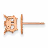 Detroit Tigers Sterling Silver Rose Gold Plated Extra Small Post Earrings