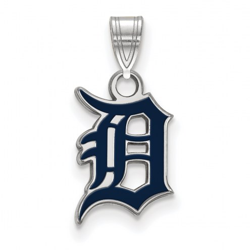 Detroit Tigers Sterling Silver Small Enameled Pendant
