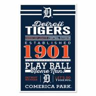 Detroit Tigers Established Wood Sign