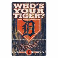 Detroit Tigers Slogan Wood Sign