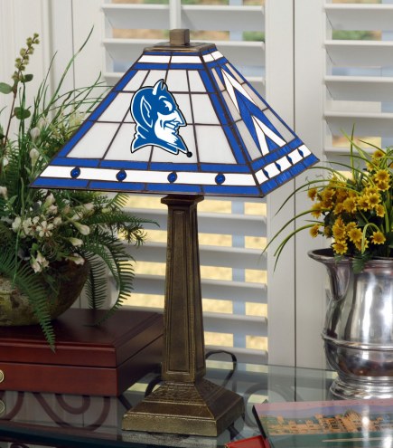 Duke Blue Devils Stained Glass Mission Table Lamp
