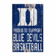 Duke Blue Devils Proud to Support Wood Sign