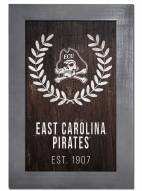 East Carolina Pirates 11" x 19" Laurel Wreath Framed Sign