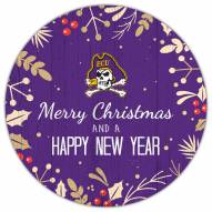 East Carolina Pirates 12" Merry Christmas & Happy New Year Sign