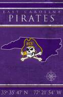 East Carolina Pirates 17" x 26" Coordinates Sign