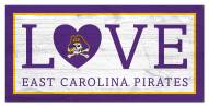 East Carolina Pirates 6" x 12" Love Sign