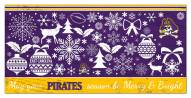 East Carolina Pirates 6" x 12" Merry & Bright Sign