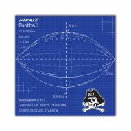 East Carolina Pirates Ball Blueprint 10" x 10" Sign
