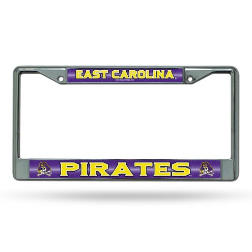 East Carolina Pirates Chrome Glitter License Plate Frame