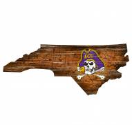East Carolina Pirates Distressed State with Logo Sign