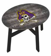 East Carolina Pirates Distressed Wood Side Table