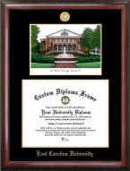 East Carolina Pirates Gold Embossed Diploma Frame with Campus Images Lithograph
