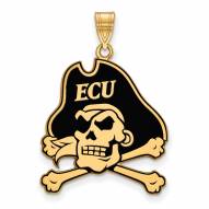East Carolina Pirates Sterling Silver Gold Plated Extra Large Enameled Pendant
