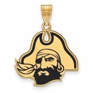 East Carolina Pirates Sterling Silver Gold Plated Large Enameled Pendant