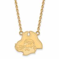 East Carolina Pirates Sterling Silver Gold Plated Large Pendant Necklace