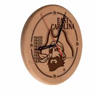 East Carolina Pirates Laser Engraved Wood Clock