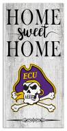 East Carolina Pirates Home Sweet Home Whitewashed 6" x 12" Sign