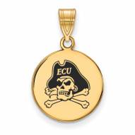 East Carolina Pirates Sterling Silver Gold Plated Medium Pendant