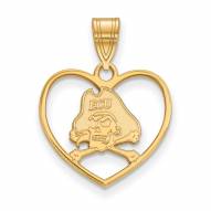East Carolina Pirates NCAA Sterling Silver Gold Plated Heart Pendant