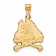 East Carolina Pirates NCAA Sterling Silver Gold Plated Large Pendant