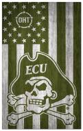 East Carolina Pirates OHT Military Green Flag 11" x 19" Sign
