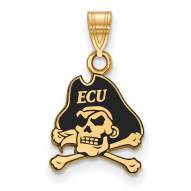 East Carolina Pirates Sterling Silver Gold Plated Small Enameled Pendant
