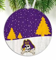 East Carolina Pirates Snow Scene Ornament