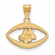 East Carolina Pirates Sterling Silver Gold Plated Football Pendant