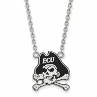 East Carolina Pirates Sterling Silver Large Enameled Pendant Necklace