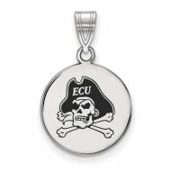 East Carolina Pirates Sterling Silver Medium Enameled Disc Pendant