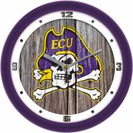 East Carolina Pirates Weathered Wood Wall Clock