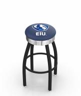 Eastern Illinois Panthers Black Swivel Barstool with Chrome Ribbed Ring