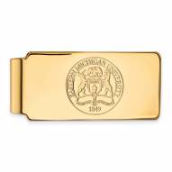 Eastern Michigan Eagles Sterling Silver Gold Plated Crest Money Clip