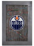 Edmonton Oilers 11" x 19" City Map Framed Sign