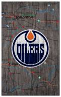 Edmonton Oilers 11" x 19" City Map Sign
