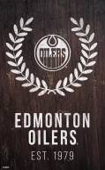 Edmonton Oilers 11" x 19" Laurel Wreath Sign