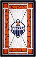 Edmonton Oilers 11" x 19" Stained Glass Sign