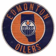 Edmonton Oilers 12" Circle with State Sign
